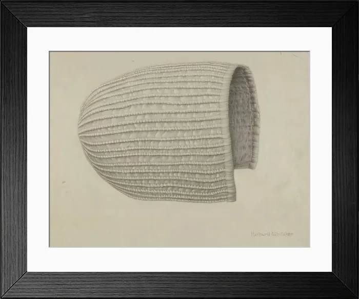 Framed Print : White Linen Corded Bonnet, 1935 / 1942. Creator: Richard Whitaker Framed Print : White Linen Corded Bonnet, 1935 / 1942. Creator: Richard Whitaker