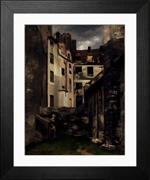 Framed Print : Old Hotel-Dieu, courtyard of Saint-Julien-le-Pauvre, 1882. Creator: Charles Alexis Apoil Framed Print : Old Hotel-Dieu, courtyard of Saint-Julien-le-Pauvre, 1882. Creator: Charles Alexis Apoil
