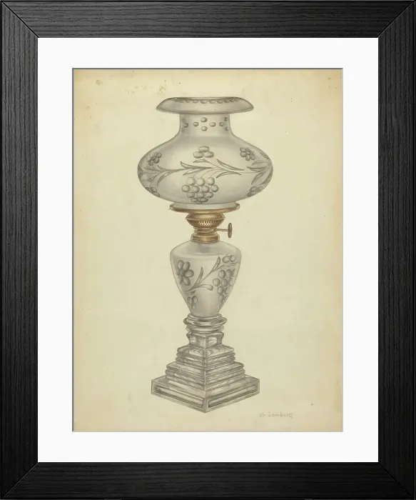 Framed Print : Lamp with Shade, c. 1938. Creator: Gertrude Lemberg Framed Print : Lamp with Shade, c. 1938. Creator: Gertrude Lemberg