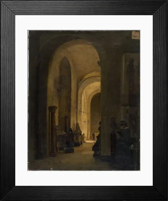 Framed Print : Corridor of the Louvre, 1880. Creator: B Armillon Framed Print : Corridor of the Louvre, 1880. Creator: B Armillon