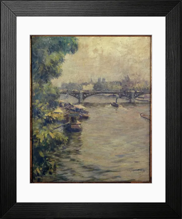 Framed Print : Pont du Carrousel, 1914. Creator: Frank Milton Armington Framed Print : Pont du Carrousel, 1914. Creator: Frank Milton Armington