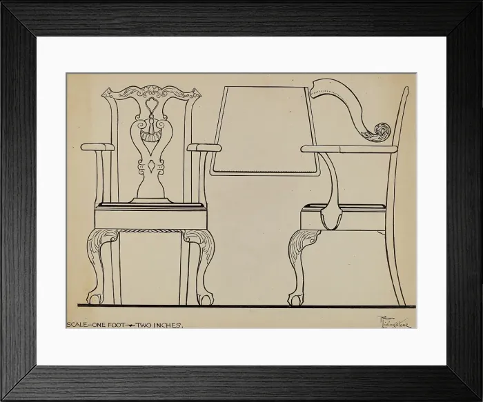 Framed Print : Armchair, c. 1936. Creator: Rolland Livingstone Framed Print : Armchair, c. 1936. Creator: Rolland Livingstone