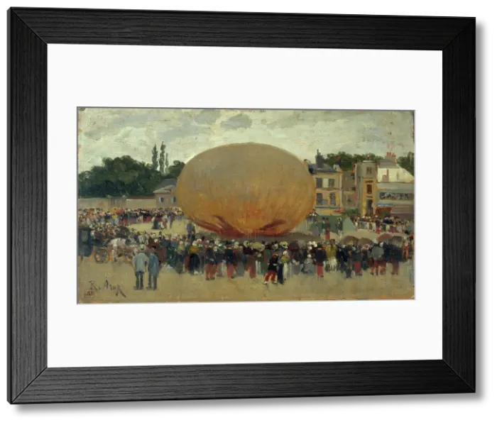 Framed Print : Raising a balloon, c1880. Creator: Raoul Arus Framed Print : Raising a balloon, c1880. Creator: Raoul Arus