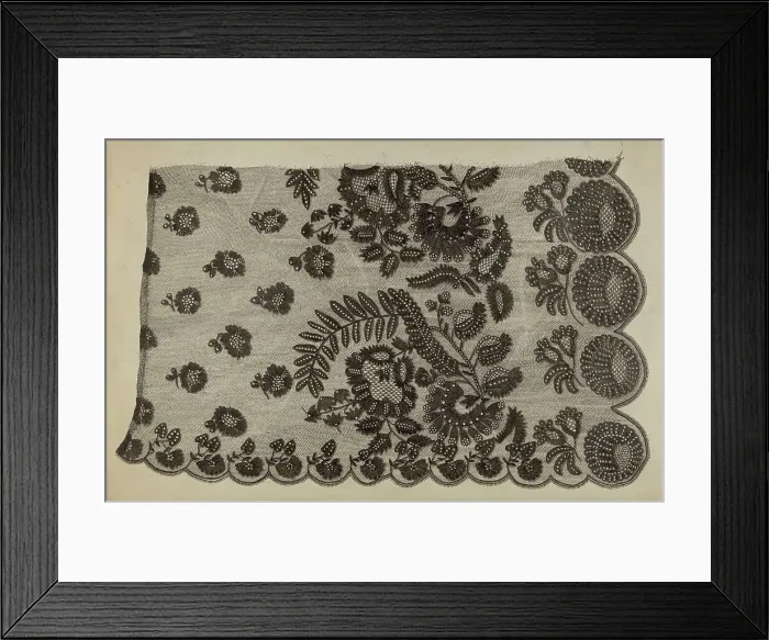 Framed Print : Black Lace Shawl, c. 1939. Creator: Raymond Manupelli Framed Print : Black Lace Shawl, c. 1939. Creator: Raymond Manupelli