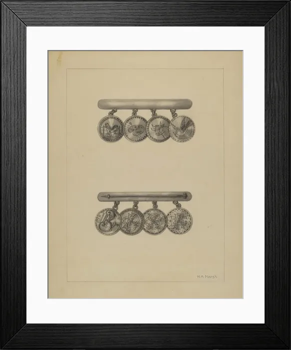 Framed Print : Friendship Pin, c. 1937. Creator: Herbert Marsh Framed Print : Friendship Pin, c. 1937. Creator: Herbert Marsh