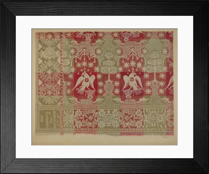 Framed Print : Commemorative Coverlet, c. 1939. Creator: John Wilkes Framed Print : Commemorative Coverlet, c. 1939. Creator: John Wilkes