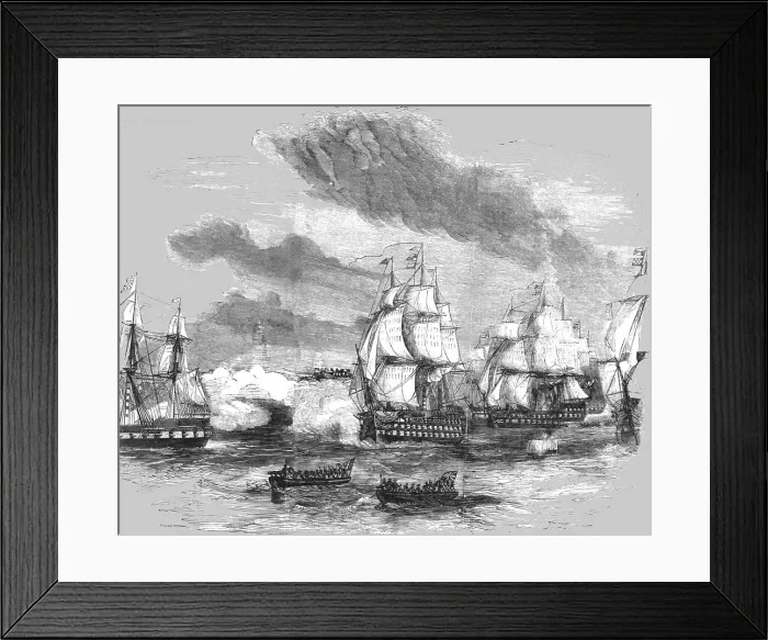 Framed Print : Attack of the Allied Fleets on Sebastopol.1854. Creator: Unknown Framed Print : Attack of the Allied Fleets on Sebastopol.1854. Creator: Unknown