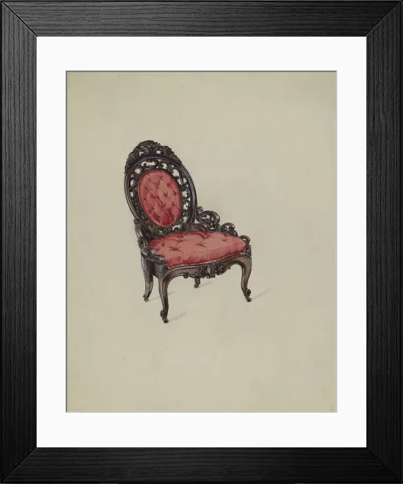 Framed Print : Hoopskirt Chair, c. 1936. Creator: Kurt Melzer