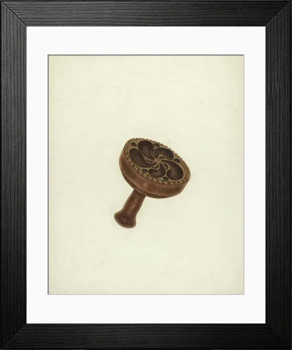Framed Print : Zoar Butter Mold, c. 1939. Creator: John Wilkes