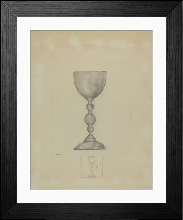Framed Print : Pewter Chalice, c. 1937. Creator: Henry Meyers Framed Print : Pewter Chalice, c. 1937. Creator: Henry Meyers