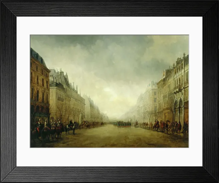 Framed Print : Review passing by the Prince-President on the Grand Boulevards, 1852. Creator: Gustave-Edward Barry Framed Print : Review passing by the Prince-President on the Grand Boulevards, 1852. Creator: Gustave-Edward Barry