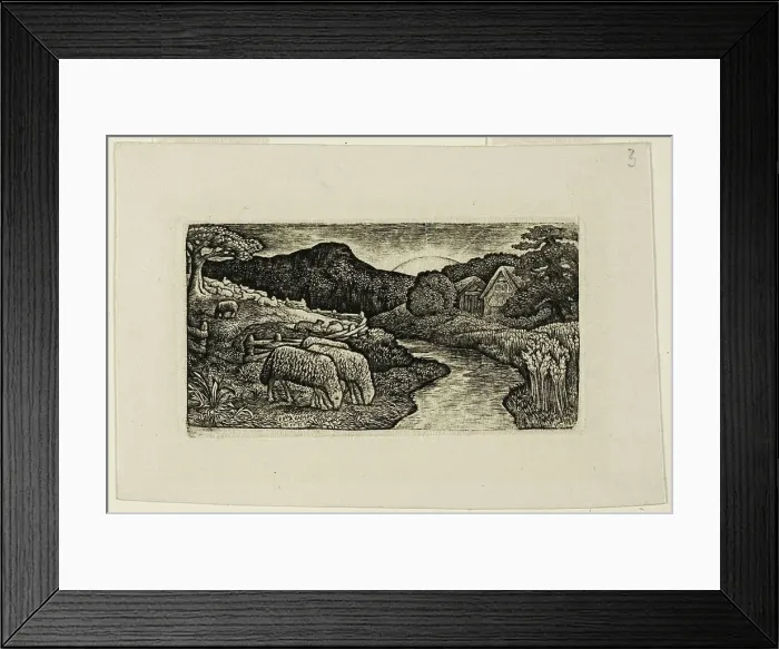 Framed Print : The Sheep of this Pasture, n.d. Creator: Edward Calvert