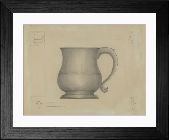 Framed Print : Pewter Mug, c. 1936. Creator: Henry Meyers Framed Print : Pewter Mug, c. 1936. Creator: Henry Meyers