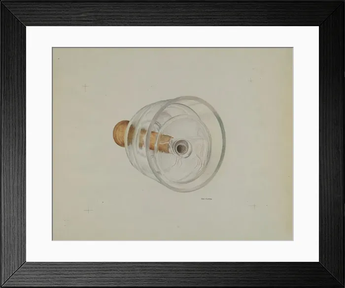 Framed Print : Glass Butter Mold, c. 1938. Creator: Donald Williams Framed Print : Glass Butter Mold, c. 1938. Creator: Donald Williams