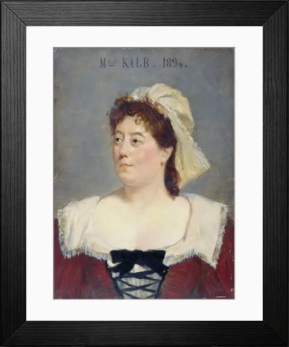 Framed Print : Marie-Caroline Kalb (1854-1930), member of the Comédie-Française, in servant's costume, 1896. Creator: Marcel Baschet Framed Print : Marie-Caroline Kalb (1854-1930), member of the Comédie-Française, in servant's costume, 1896. Creator: Marcel Baschet