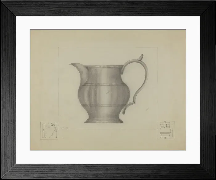 Framed Print : Pewter Pitcher, 1935 / 1942. Creator: Henry Meyers Framed Print : Pewter Pitcher, 1935 / 1942. Creator: Henry Meyers