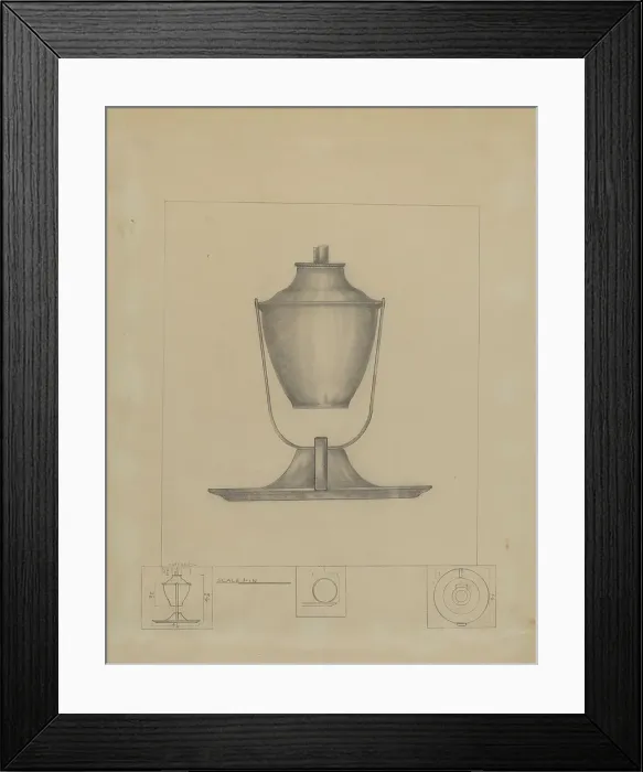 Framed Print : Whale Oil Lamp, c. 1936. Creator: Henry Meyers Framed Print : Whale Oil Lamp, c. 1936. Creator: Henry Meyers