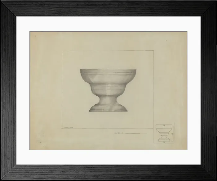 Framed Print : Pewter Bowl, c. 1936. Creator: Henry Meyers Framed Print : Pewter Bowl, c. 1936. Creator: Henry Meyers