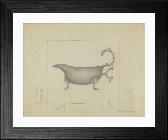 Framed Print : Silver Sauce Boat, 1935 / 1942. Creator: Henry Meyers Framed Print : Silver Sauce Boat, 1935 / 1942. Creator: Henry Meyers