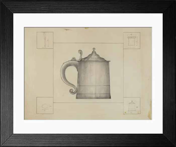 Framed Print : Pewter Tankard, c. 1936. Creator: Henry Meyers Framed Print : Pewter Tankard, c. 1936. Creator: Henry Meyers