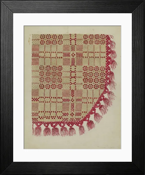 Framed Print : Coverlet, c. 1940. Creator: Sarah F. Williams Framed Print : Coverlet, c. 1940. Creator: Sarah F. Williams