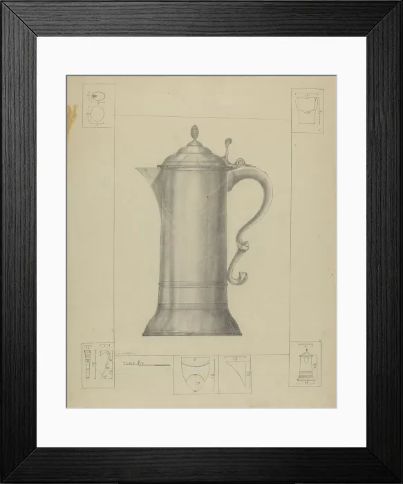 Framed Print : Pewter Flagon, 1935 / 1942. Creator: Henry Meyers Framed Print : Pewter Flagon, 1935 / 1942. Creator: Henry Meyers