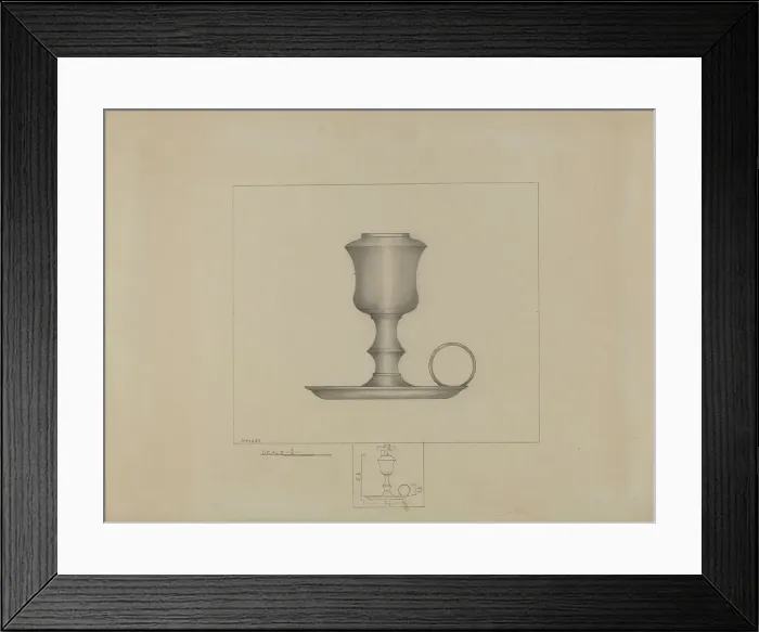 Framed Print : Pewter Lamp, c. 1936. Creator: Henry Meyers Framed Print : Pewter Lamp, c. 1936. Creator: Henry Meyers