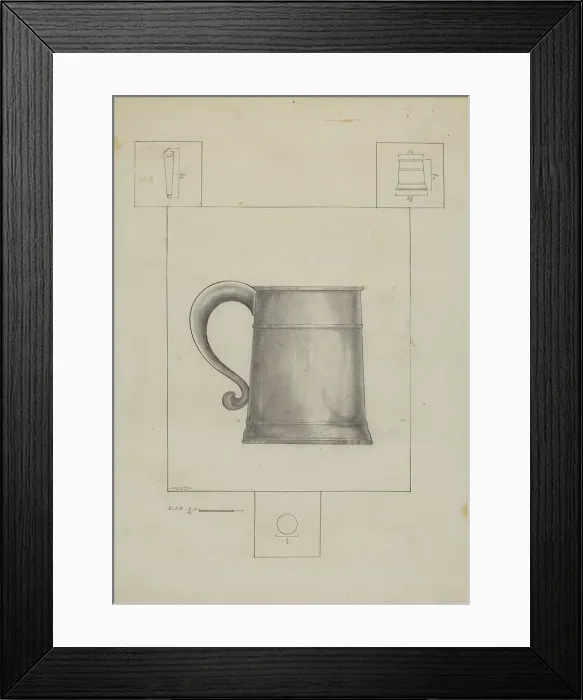 Framed Print : Pewter Mug, c. 1936. Creator: Henry Meyers Framed Print : Pewter Mug, c. 1936. Creator: Henry Meyers