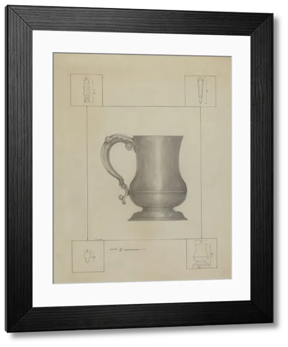 Framed Print : Pewter Mug, c. 1937. Creator: Henry Meyers Framed Print : Pewter Mug, c. 1937. Creator: Henry Meyers