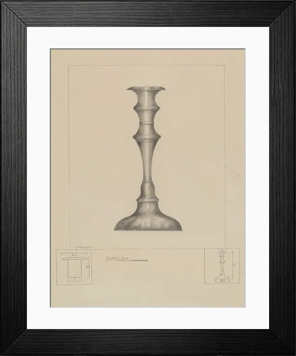 Framed Print : Candlestick, c. 1937. Creator: Henry Meyers Framed Print : Candlestick, c. 1937. Creator: Henry Meyers