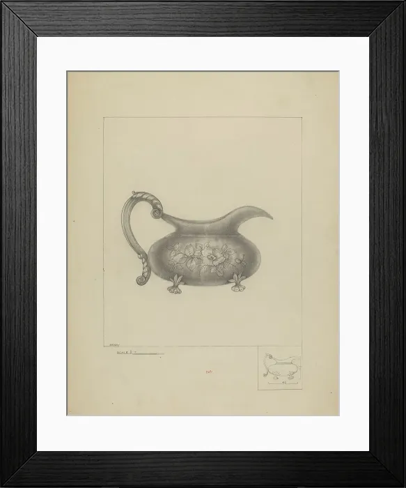 Framed Print : Silver Cream Pitcher, 1935 / 1942. Creator: Henry Meyers Framed Print : Silver Cream Pitcher, 1935 / 1942. Creator: Henry Meyers
