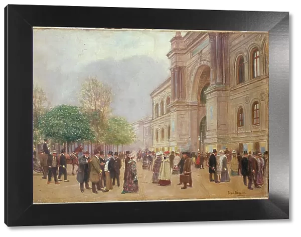 Leaving the Salon, at the Palais de l'Industrie, c1890. Creator: Jean Beraud