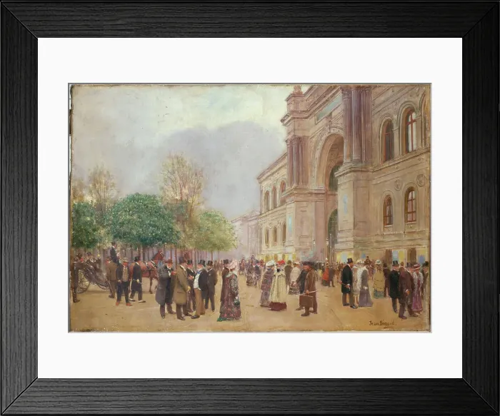 Framed Print : Leaving the Salon, at the Palais de l'Industrie, c1890. Creator: Jean Beraud Framed Print : Leaving the Salon, at the Palais de l'Industrie, c1890. Creator: Jean Beraud