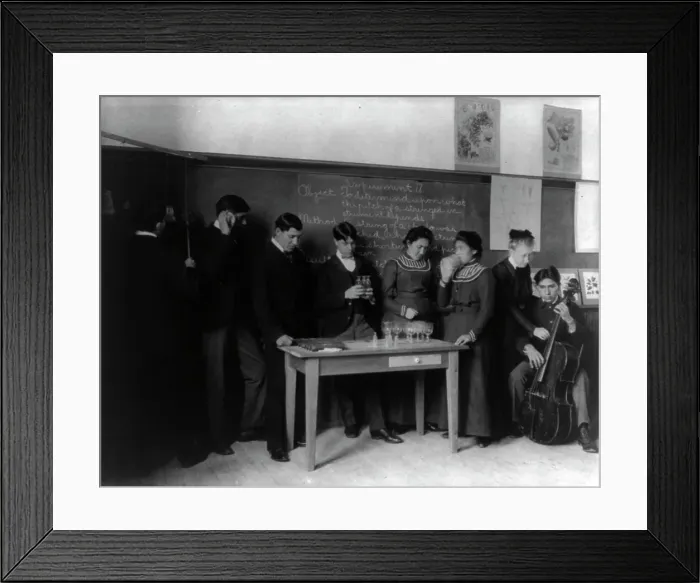 Framed Print : Carlisle Indian School, Carlisle, Pa. Classroom experiment in physics, 1901. Creator: Frances Benjamin Johnston Framed Print : Carlisle Indian School, Carlisle, Pa. Classroom experiment in physics, 1901. Creator: Frances Benjamin Johnston