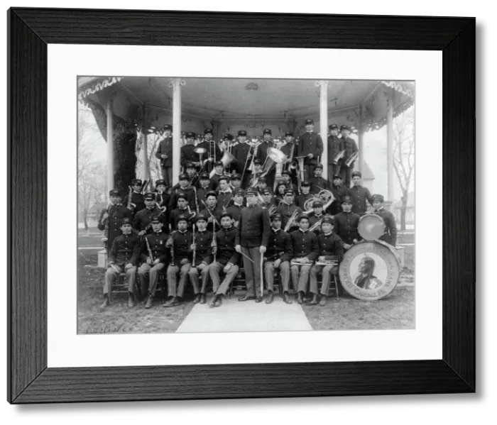Framed Print : Carlisle Indian School, Carlisle, Pa. Band posed at the bandstand, 1901. Creator: Frances Benjamin Johnston Framed Print : Carlisle Indian School, Carlisle, Pa. Band posed at the bandstand, 1901. Creator: Frances Benjamin Johnston