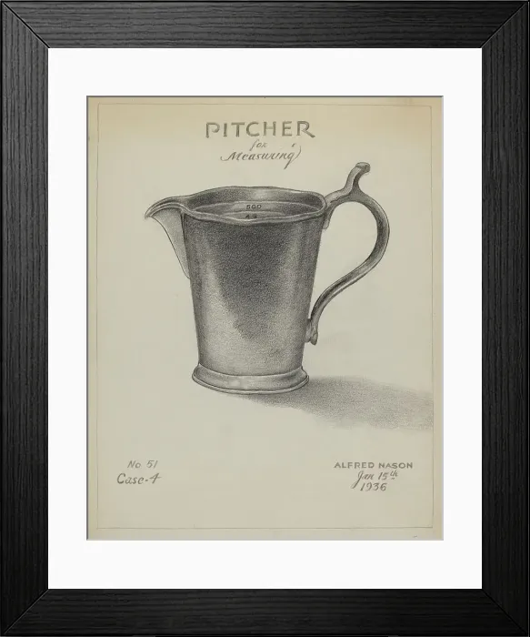 Framed Print : Pewter Pitcher, 1936. Creator: Alfred Nason Framed Print : Pewter Pitcher, 1936. Creator: Alfred Nason