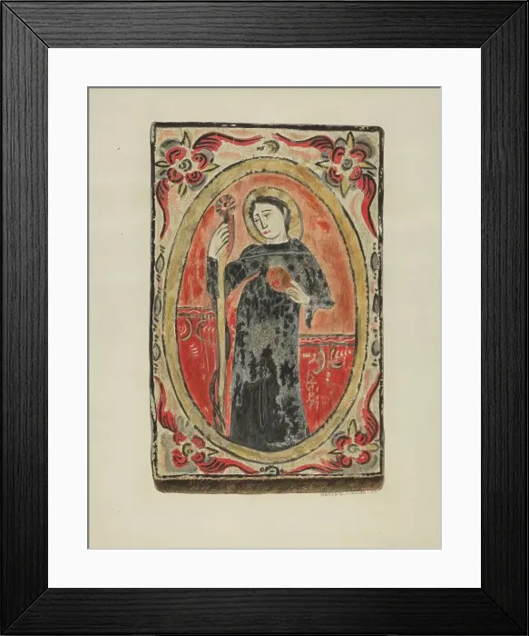 Framed Print : Retablo, 1937. Creator: Ranka S. Woods Framed Print : Retablo, 1937. Creator: Ranka S. Woods