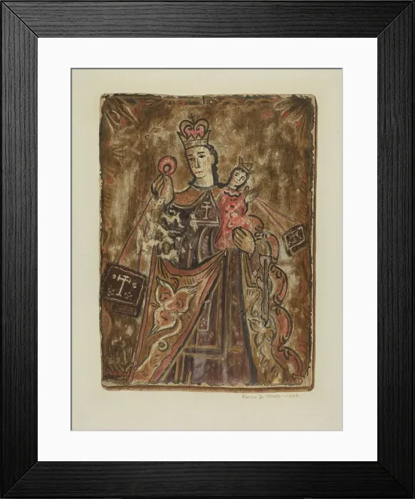 Framed Print : Retablo, 1937. Creator: Ranka S. Woods Framed Print : Retablo, 1937. Creator: Ranka S. Woods