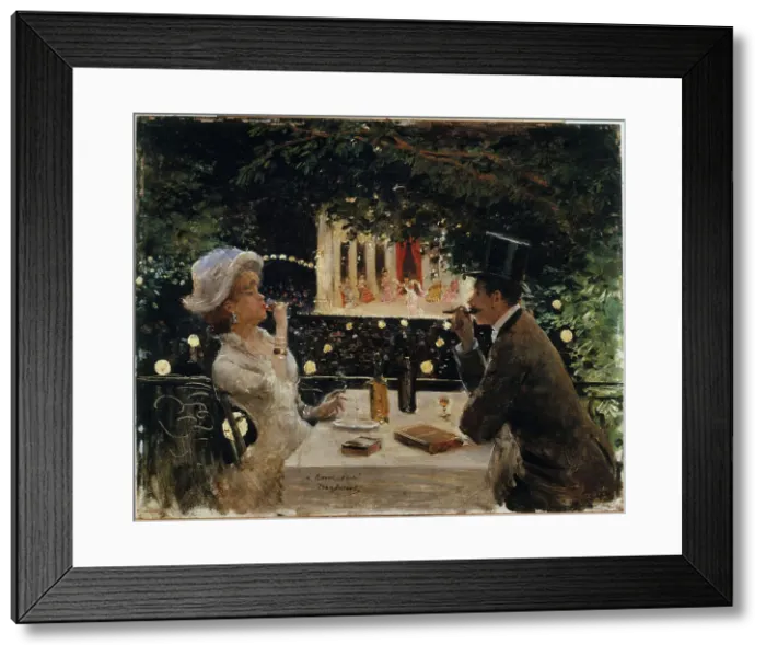 Framed Print : Dinner at Les Ambassadeurs, c1880. Creator: Jean Beraud Framed Print : Dinner at Les Ambassadeurs, c1880. Creator: Jean Beraud