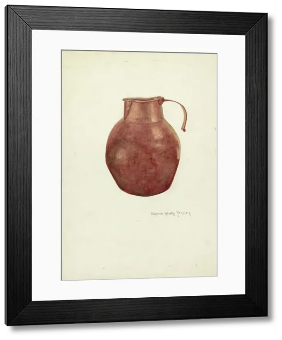 Framed Print : Copper Pitcher, 1935 / 1942. Creator: N. H. Yeckley Framed Print : Copper Pitcher, 1935 / 1942. Creator: N. H. Yeckley