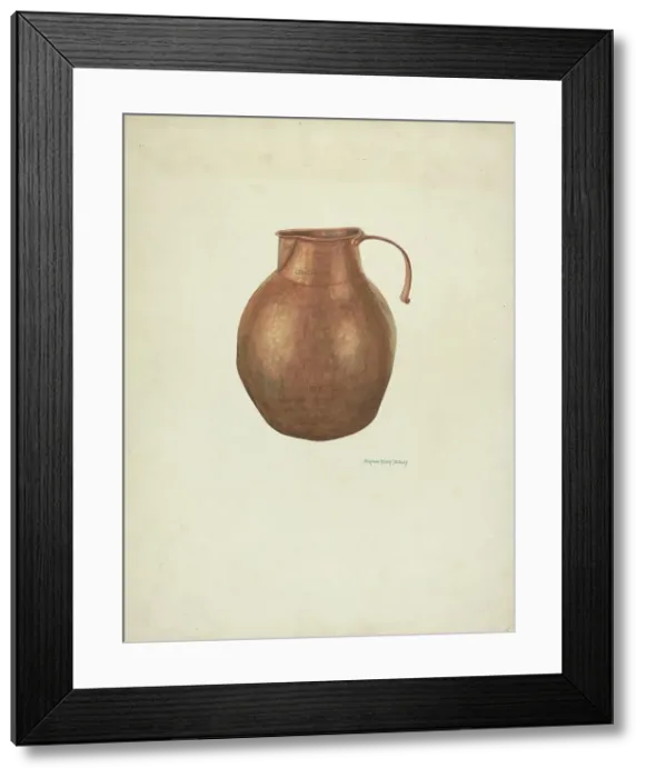 Framed Print : Pitcher (Ecclesiastical), 1938. Creator: N. H. Yeckley Framed Print : Pitcher (Ecclesiastical), 1938. Creator: N. H. Yeckley