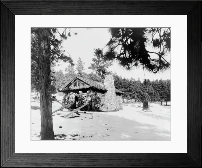 Framed Print : Shelter house built for the city of Denver in Rocky Mountains... between 1903 and 1923. Creator: Frances Benjamin Johnston Framed Print : Shelter house built for the city of Denver in Rocky Mountains... between 1903 and 1923. Creator: Frances Benjamin Johnston