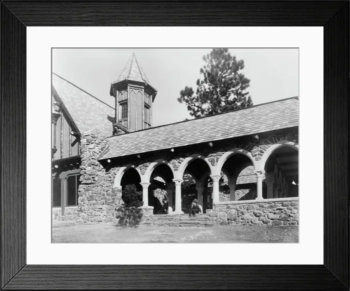 Framed Print : Stone mountain lodge of Paul T. Mayo, Bear Creek Can~on, Rocky Mountains, Colorado... c1903 - 1923. Creator: Frances Benjamin Johnston Framed Print : Stone mountain lodge of Paul T. Mayo, Bear Creek Can~on, Rocky Mountains, Colorado... c1903 - 1923. Creator: Frances Benjamin Johnston