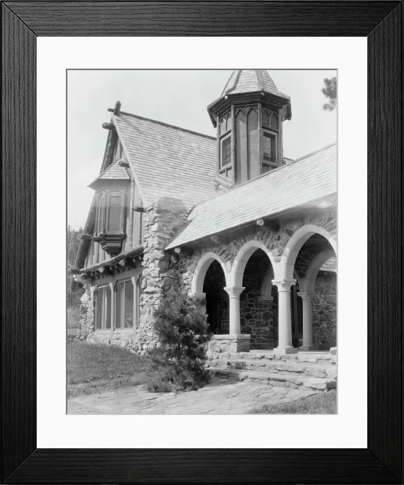 Framed Print : Mountain lodge for Paul T. Mayo, Bear Creek Can~on, Colorado--J. B. Benedict... c1903 - 1923. Creator: Frances Benjamin Johnston Framed Print : Mountain lodge for Paul T. Mayo, Bear Creek Can~on, Colorado--J. B. Benedict... c1903 - 1923. Creator: Frances Benjamin Johnston
