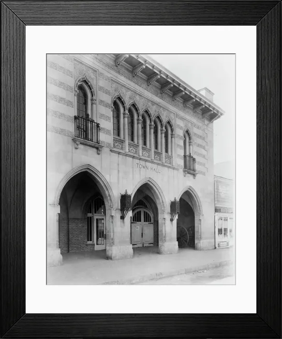Framed Print : Facade of the Town Hall, Littleton, Colorado which was designed by the architect...c1920 - 1923. Creator: Frances Benjamin Johnston Framed Print : Facade of the Town Hall, Littleton, Colorado which was designed by the architect...c1920 - 1923. Creator: Frances Benjamin Johnston