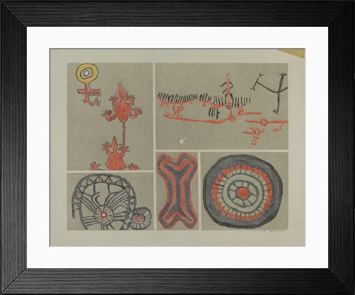 Framed Print : Petroglyph, 1935 / 1942. Creator: Lala Eve Rivol Framed Print : Petroglyph, 1935 / 1942. Creator: Lala Eve Rivol
