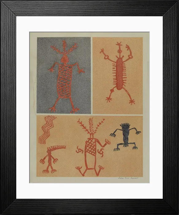 Framed Print : Petroglyph, 1935 / 1942. Creator: Lala Eve Rivol Framed Print : Petroglyph, 1935 / 1942. Creator: Lala Eve Rivol