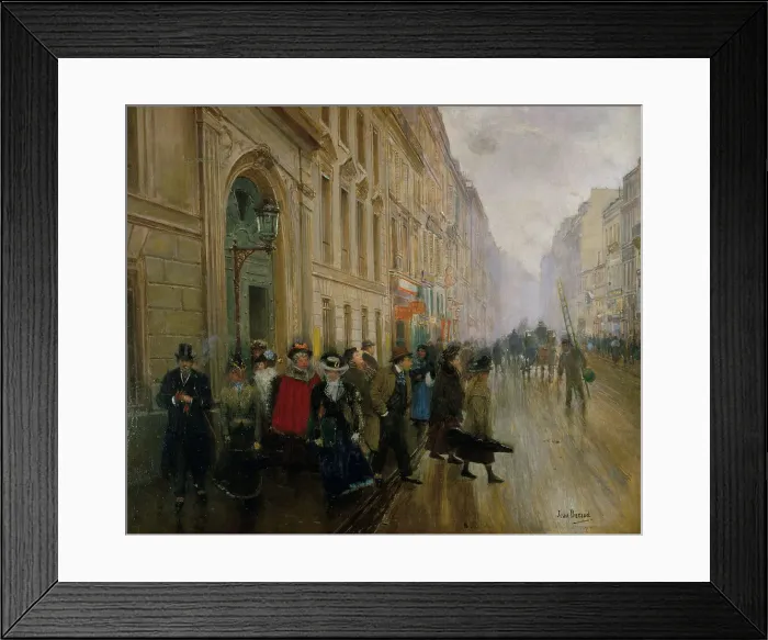 Framed Print : Leaving the Music Conservatory, 1899. Creator: Jean Beraud Framed Print : Leaving the Music Conservatory, 1899. Creator: Jean Beraud