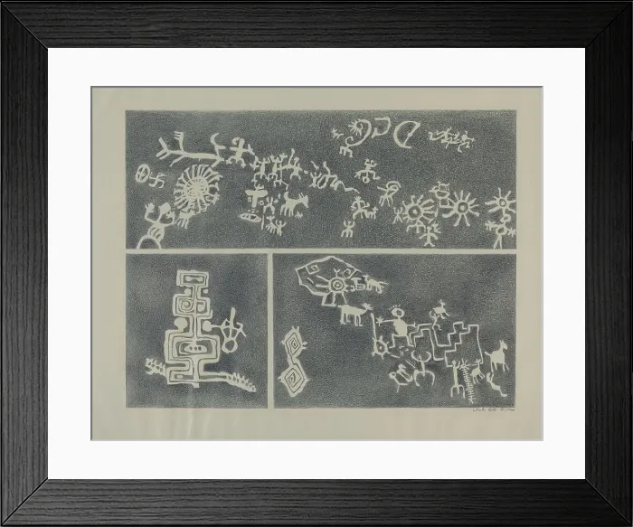 Framed Print : Petroglyph, 1935 / 1942. Creator: Lala Eve Rivol Framed Print : Petroglyph, 1935 / 1942. Creator: Lala Eve Rivol