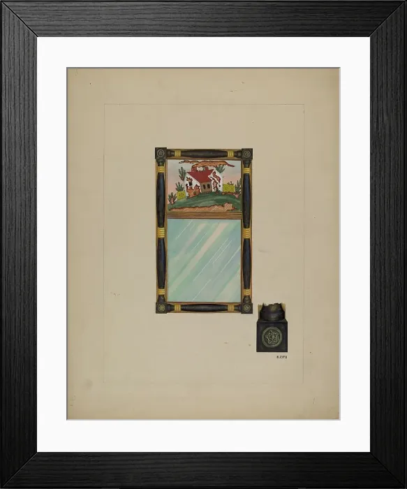 Framed Print : House Looking Glass, c. 1940. Creator: Emilio Zito Framed Print : House Looking Glass, c. 1940. Creator: Emilio Zito